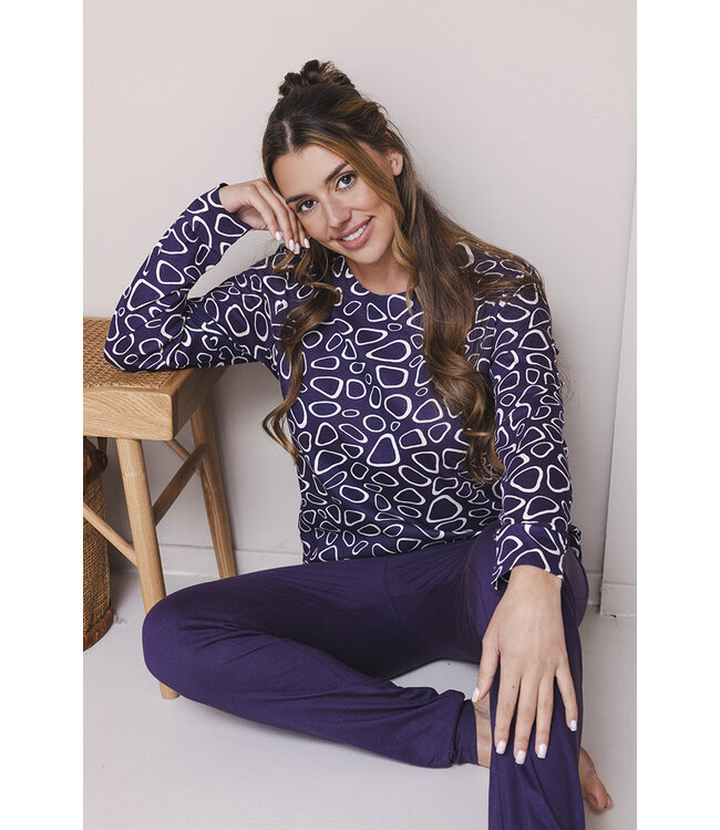 Dark purple long sleeved pyjama Stony Fashion