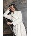 Off-white fleece jacquard wrap morning gown long True Love