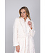Off-white fleece jacquard wrap morning gown long True Love