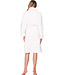 Off-white fleece jacquard wrap morning gown long True Love