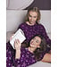 Dark purple cotton nightdress with long sleeves Fabulously Starry