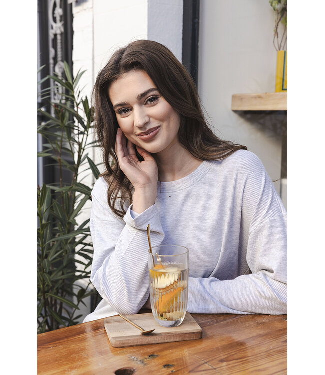 Light grey waffle pyjama with oversized top Fabulously Chic