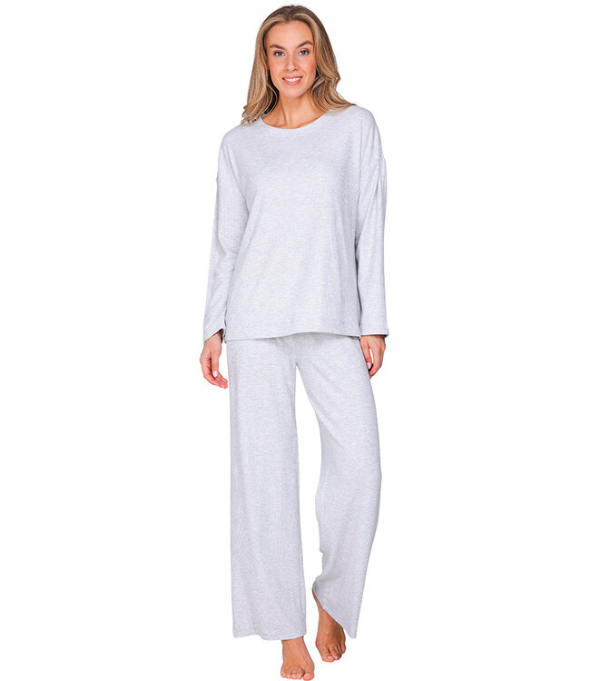 Light grey waffle pyjama with oversized top Fabulously Chic