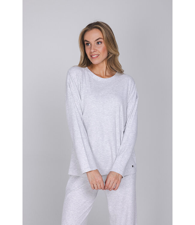 Light grey waffle pyjama with oversized top Fabulously Chic