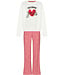 Rode pyjama met french terry top True Love