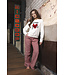 Red pyjama french terry top with kangaroo pocket True Love
