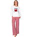 Red pyjama french terry top with kangaroo pocket True Love