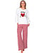 Rode pyjama met french terry top True Love
