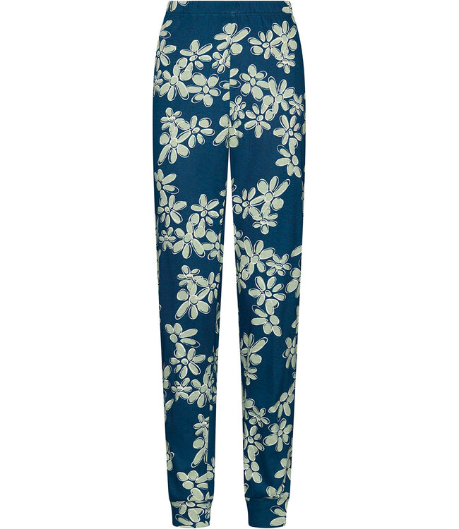 Dark blue organic cotton long sleeved pyjama Flower Blooms