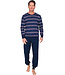 Dark blue cotton long sleeved men's pyjama Horizontal Stripes
