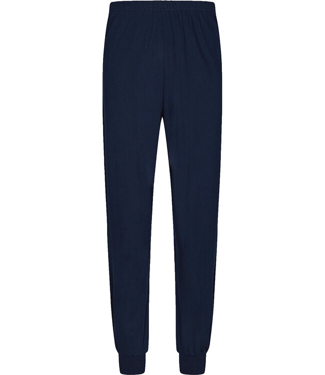Dark blue cotton long sleeved men's pyjama Horizontal Stripes