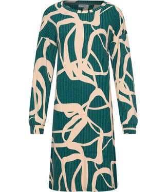 Pastunette Premium Donkergroen nachthemd met boorden lange mouwen Artistic Fashion
