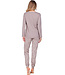 Beige bio-katoenen damespyjama lange mouw Leafy Love