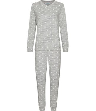 MyRebelle Grey pyjama with V-neck and long sleeves Paw Prints