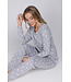 Grey pyjama with V-neck and long sleeves Paw Prints