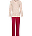 Dark red organic cotton long sleeved pyjama Mini Graphic Leaves