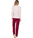 Dark red organic cotton long sleeved pyjama Mini Graphic Leaves