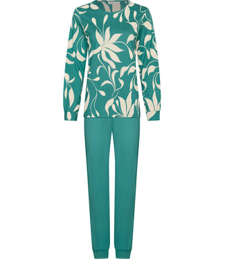 Pastunette Donkergroene damespyjama lange mouwen Artistic Flower