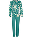 Dark green ladies pyjama with long sleeves Artistic Flower