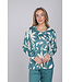 Dark green ladies pyjama with long sleeves Artistic Flower