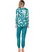 Dark green ladies pyjama with long sleeves Artistic Flower