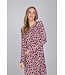 Donkerrood modal nachthemd knoopsluiting lange mouwen Soft Animal