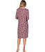 Donkerrood modal nachthemd knoopsluiting lange mouwen Soft Animal