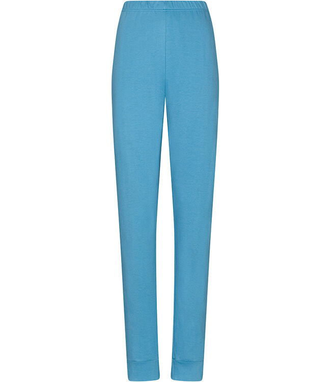 Blue cotton french terry ladies pyjama with buttons Checkered Blocks