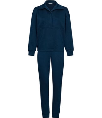 Pastunette Premium Dark blue homesuit with zip and cuffs long sleeves Stylish Comfort