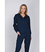 Dark blue homesuit with zip and cuffs long sleeves Stylish Comfort