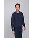 Donkerblauwe katoenen heren pyjama lange mouwen Multi Lines
