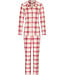 Pastunette Donkerrode fleece damespyjama lange mouw Soft Checks