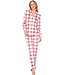 Dark red fleece long sleeved pyjama Soft Checks