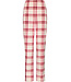 Donkerrode fleece damespyjama lange mouw Soft Checks
