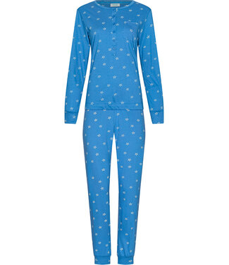 MyRebelle Blauwe bio-katoenen pyjama met knoopsluiting Trendy Stars