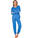 Blauwe bio-katoenen pyjama met knoopsluiting Trendy Stars