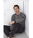 Dark grey cotton-terry long sleeved men's pyjama Stripey Comfort