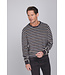 Dark grey cotton-terry long sleeved men's pyjama Stripey Comfort