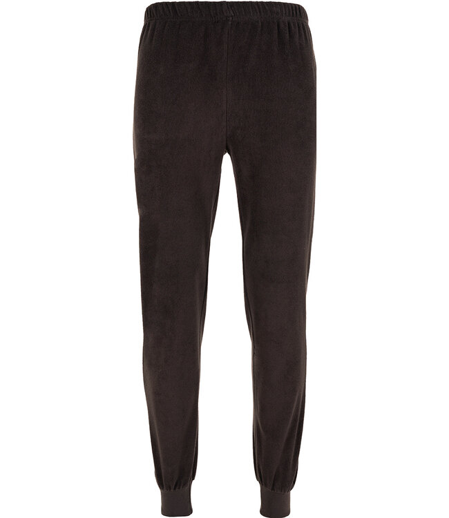 Dark grey cotton-terry long sleeved men's pyjama Stripey Comfort