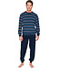 Robson Dark blue cotton-terry men's pyjama Horizontal Blue Stripes