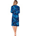 Donkerblauw nachthemd knoopsluiting lange mouwen Fancy Floral