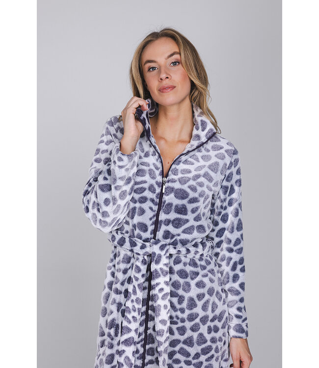 Dark purple fleece morning gown Chic Animal