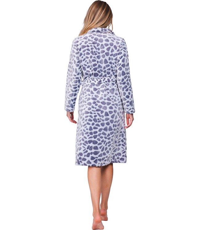 Donkerpaarse fleece ochtendjas Chic Animal