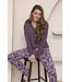 Dark purple modal long sleeved ladies pyjama Pretty Petals