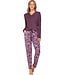 Dark purple modal long sleeved ladies pyjama Pretty Petals