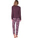 Dark purple modal long sleeved ladies pyjama Pretty Petals