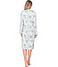 Dark green cotton long sleeved nightdress Artistic Flower