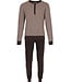 Dark grey cotton men's pyjama with mandarin collar Geometric Block