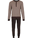 Pastunette for Men Dark grey cotton men's pyjama with mandarin collar Geometric Block