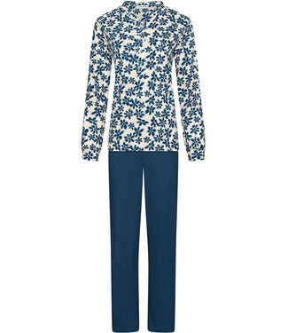 Pastunette Dark blue organic cotton long sleeved pyjama Mini Flower Blooms
